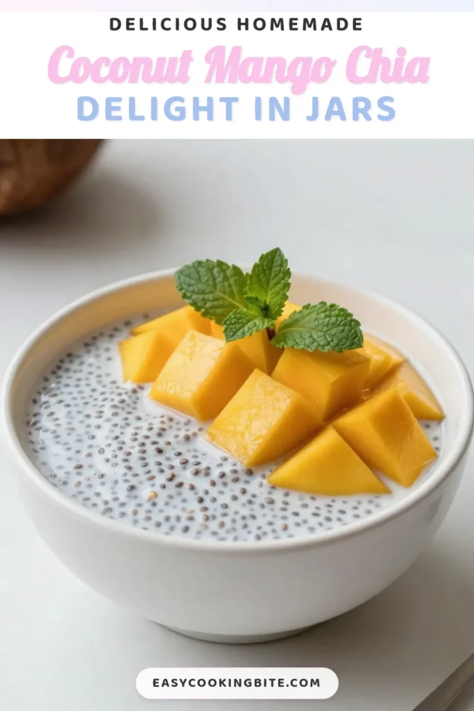 Indulge in the exotic flavors of Coconut Mango Chia Pudding, a delicious and nutritious vegan dessert. This healthy chia pudding recipe combines creamy coconut milk with juicy mango and chia seeds for a delightful treat that&rsquo;s easy to make. Perfect for a tropical breakfast or snack! Try this refreshing coconut milk recipe today and elevate your dessert game. Save this recipe for a taste of the tropics! #CoconutMangoChiaPudding #VeganDessertRecipes #TropicalChiaPudding #HealthyChiaPuddingRecipe