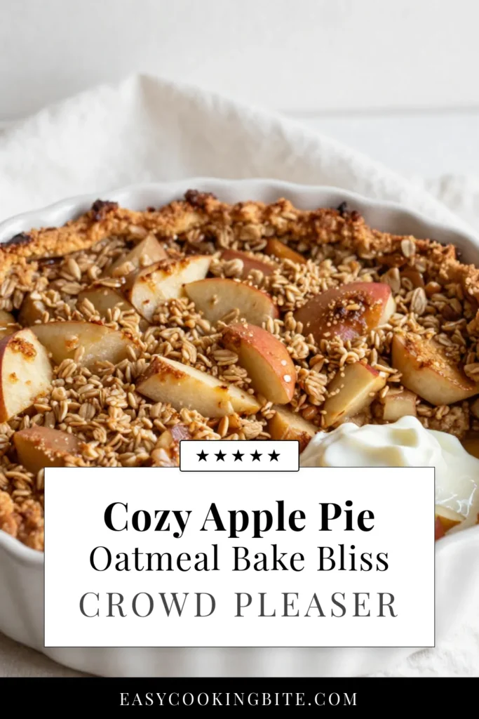 Looking for a delicious start to your day? Try this Apple Pie Oatmeal Bake! This easy breakfast bake is packed with wholesome ingredients like rolled oats and baked apples, making it a perfect choice for healthy oatmeal recipes. Plus, it&rsquo;s vegan! Serve it warm for a comforting meal. Don't miss out on this tasty treat; save the recipe now! #ApplePieOatmealBake #HealthyOatmealRecipes #EasyBreakfastBake #VeganApplePieOatmeal