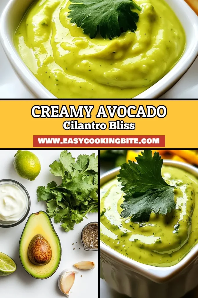 Discover a delicious twist on your salads with this creamy avocado cilantro dressing! This healthy avocado recipe combines ripe avocado, fresh cilantro, and Greek yogurt for a flavorful, creamy salad dressing. Perfect as a flavorful topping or a zesty dip, this cilantro sauce recipe is a must-try! Blend your way to a healthier meal today! Save this recipe for later! #HealthyRecipes #AvocadoDressing #CilantroSauce #SaladDressing