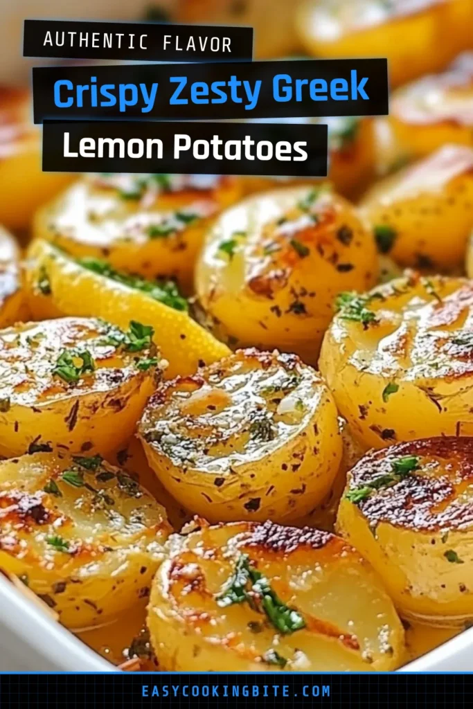 Discover the zesty flavor of Greek lemon potatoes with this easy garlic lemon potato recipe! These roasted lemon potatoes feature Yukon gold potatoes, perfectly seasoned with garlic and Mediterranean herbs. Ideal for a side dish, this Mediterranean potato dish will impress your guests and elevate any meal. Don't miss out on these delicious Greek lemon potatoes&mdash;save this recipe now for your next culinary adventure! #GreekLemonPotatoes #RoastedLemonPotatoes #GarlicLemonPotatoRecipe #MediterraneanPotatoDish