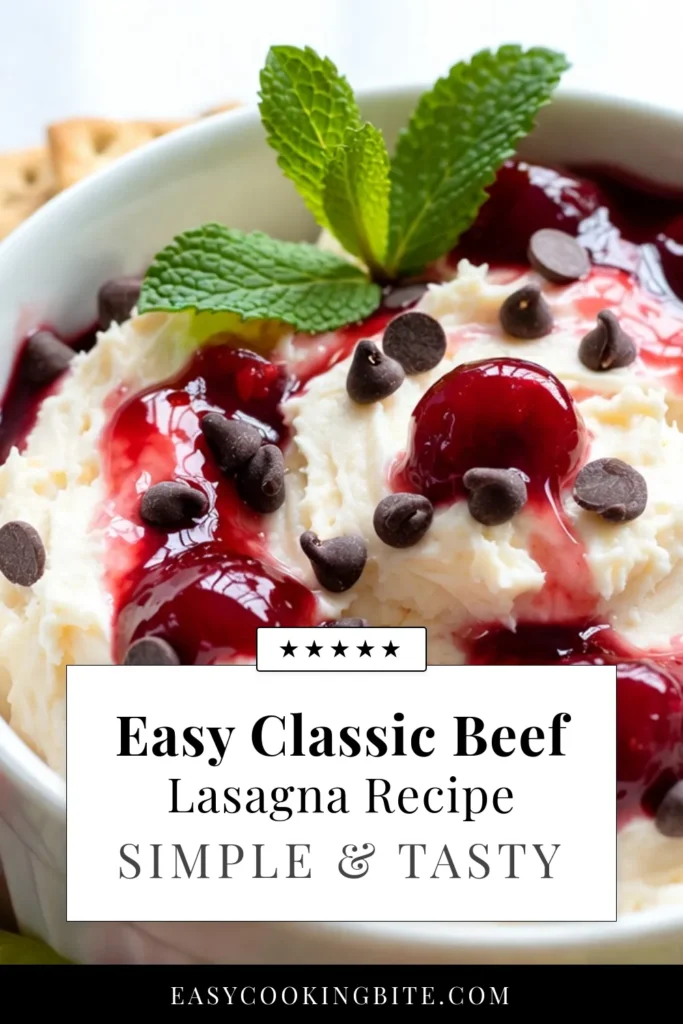 Indulge in this delicious Cherry Cheesecake Dip, the perfect easy cheesecake dip recipe that requires no baking! This creamy, smooth cream cheese cherry dip is ideal for parties or casual snacking. Simply mix a few ingredients and top with cherry pie filling for a delightful cherry dessert dip. Serve with graham crackers or fresh fruit for a treat everyone will love. Try this easy recipe today and savor the sweetness! #CherryCheesecakeDip #NoBakeCheesecakeDip #CherryDessertDip #CreamCheeseCherryDip