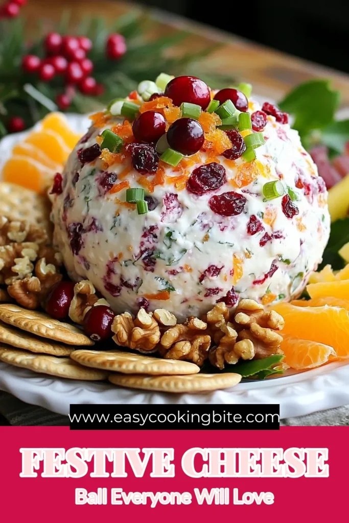 Looking for a standout appetizer? Try this festive cranberry orange cheese ball recipe! Perfect for holiday gatherings, this easy cheese ball recipe combines creamy cheese with vibrant cranberries and zesty orange. It's an irresistible cream cheese and cranberry appetizer that's sure to impress your guests. Serve it alongside crackers and fruit for a delicious treat. Save this holiday cheese ball recipe for your next celebration! #CheeseBall #HolidayAppetizer #CranberryOrange #EasyRecipes
