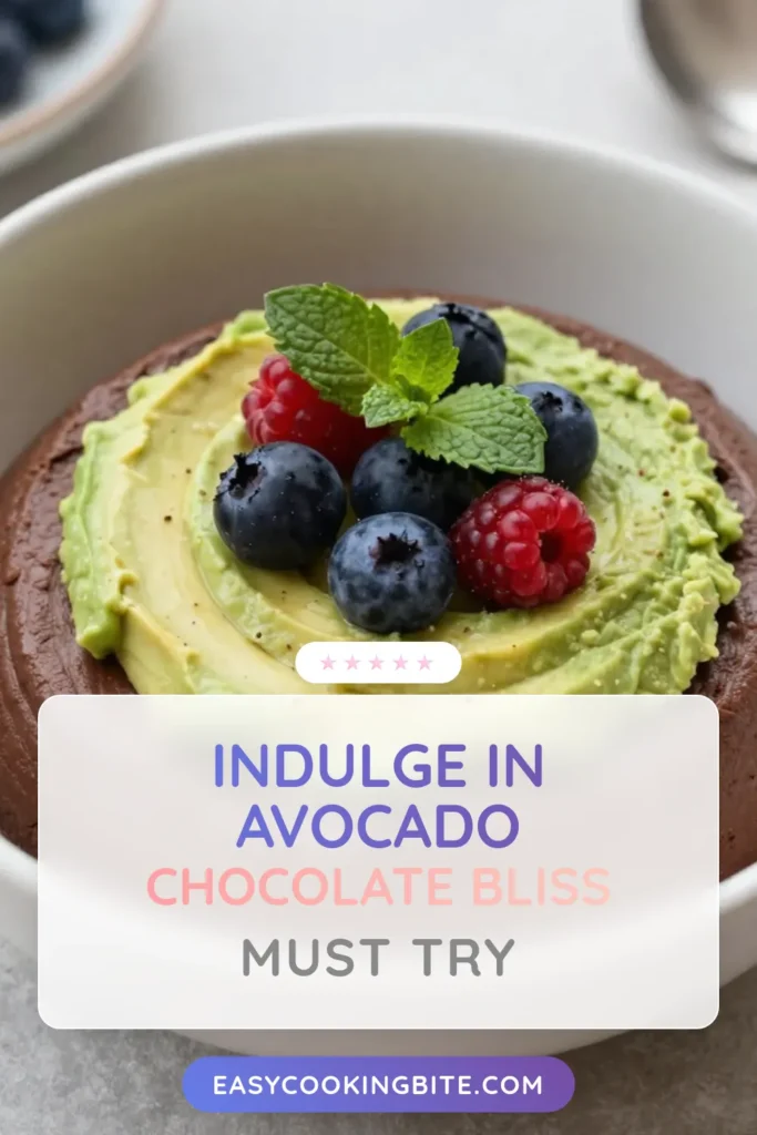 Indulge in this delicious avocado chocolate mousse recipe that's both a healthy chocolate mousse and a vegan chocolate dessert. Made with ripe avocados, cocoa powder, and maple syrup, this dairy-free mousse recipe is super easy to whip up. Perfect for satisfying your sweet tooth, it&rsquo;s a guilt-free treat that everyone will love! Try this easy avocado dessert today and surprise your friends! #ChocolateMousse #VeganDessert #HealthyEating #AvocadoRecipes
