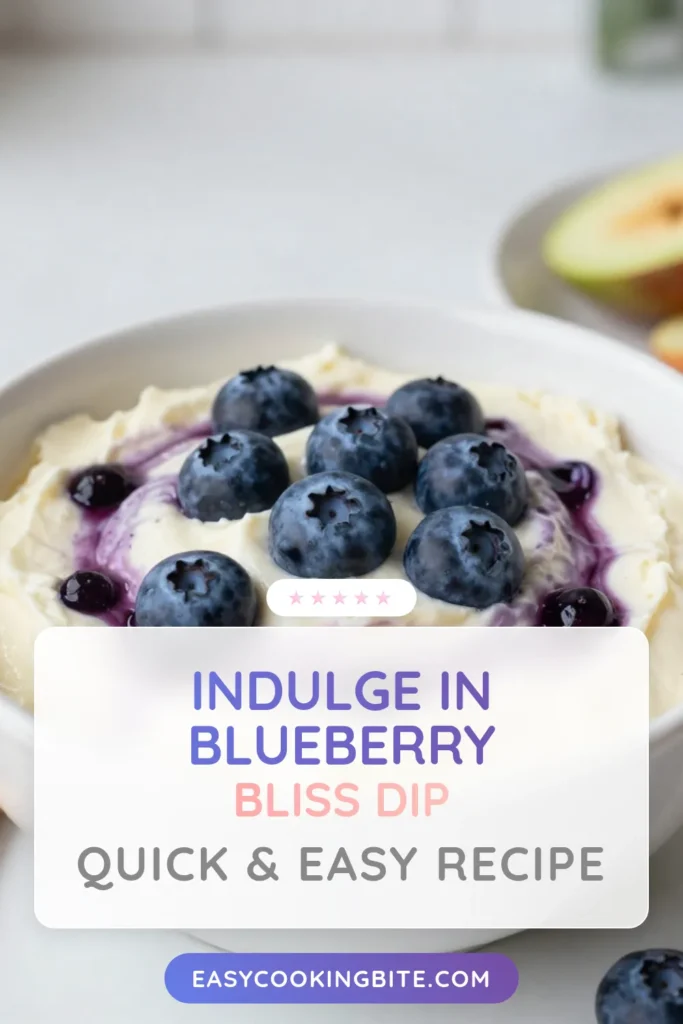 Indulge in this delicious blueberry cheesecake dip, a creamy and flavorful cream cheese dessert dip perfect for any gathering. This easy blueberry dip recipe takes just 15 minutes to prepare and requires no baking! Serve this blueberry dessert dip with graham crackers, cookies, or fresh fruit for a delightful treat that everyone will love. Try this no-bake cheesecake dip today and impress your guests! #BlueberryCheesecakeDip #EasyDessert #NoBakeDip #BlueberryDessert