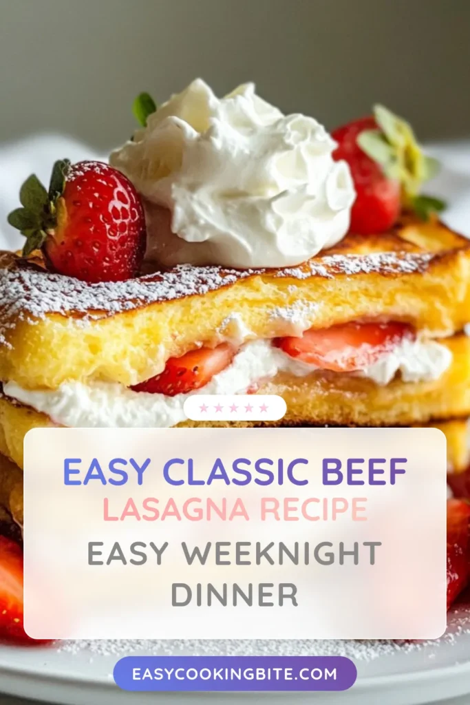 Indulge in this irresistible Strawberry Cheesecake French Toast, a creamy French toast recipe that's perfect for brunch lovers! This best strawberry French toast combines rich cream cheese and fresh strawberries for a decadent treat. With easy French toast with strawberries, your weekends just got sweeter. Try this recipe and impress your guests! Save this delightful brunch idea today! #StrawberryCheesecake #FrenchToast #BrunchRecipes #DecadentDesserts