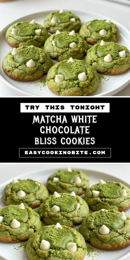 Indulge in these delightful Matcha White Chocolate Cookies with our easy matcha cookie recipe. Perfectly blending the unique flavor of green tea with sweet white chocolate, these white chocolate matcha cookies are a treat for any occasion. Discover how to make these tasty matcha dessert recipes in just 30 minutes. Try this green tea cookie recipe today and share the joy. Save this recipe for later! #MatchaCookies #BakingInspiration #DessertRecipes #MatchaLovers
