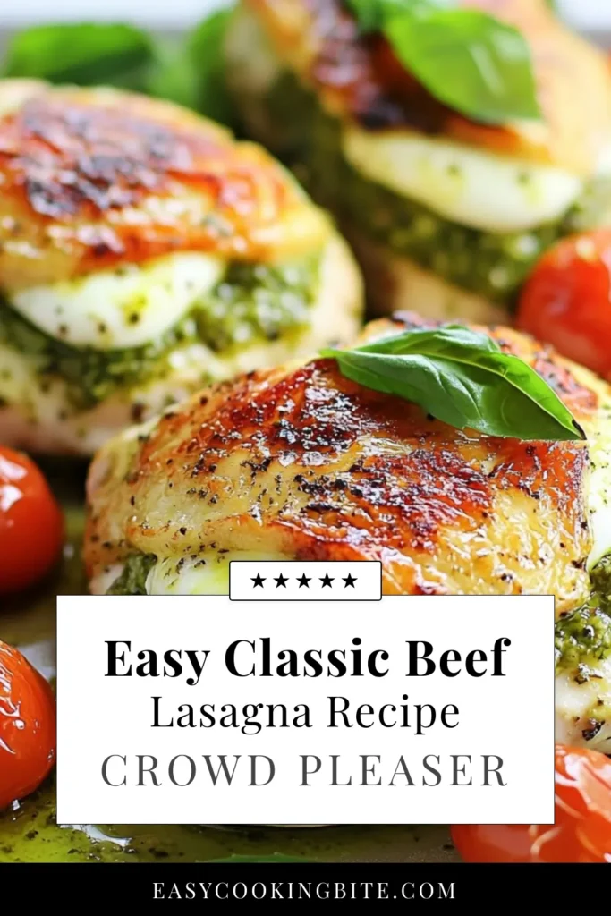 Discover the ultimate Pesto Mozzarella Stuffed Chicken recipe that makes an easy chicken dinner perfect for weeknights! This stuffed chicken breast recipe is packed with flavor, featuring creamy mozzarella, fresh basil pesto, and juicy tomatoes. Elevate your cooking with this delicious Basil Pesto Chicken that your family will love. Save this recipe for a delightful Chicken with Mozzarella and Tomatoes experience! #ChickenDinner #StuffedChicken #PestoRecipe #EasyRecipes