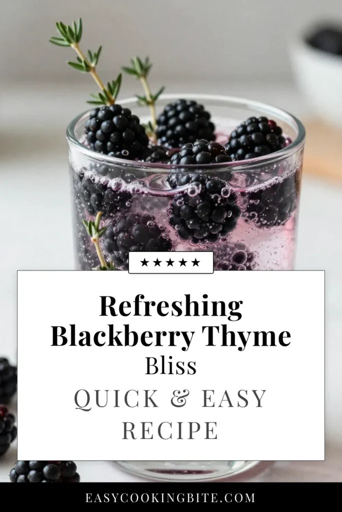 Discover the delightful Blackberry Thyme Mocktail, a refreshing mocktail recipe perfect for any occasion! This non-alcoholic blackberry drink combines the sweetness of fresh blackberries with fragrant thyme, creating a sparkling blackberry beverage that's sure to impress. With just a few ingredients, you can whip up this herbal mocktail drink in under 10 minutes. Try it today and elevate your drink game! #mocktail #blackberry #nonalcoholic #refreshingdrink