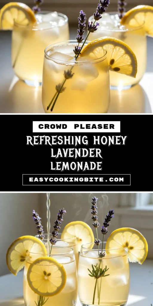 Discover the delightful taste of honey lavender lemonade, a must-try refreshing lemonade recipe for summer! This homemade lemonade with lavender combines fresh lemon juice, sweet honey, and aromatic lavender for a unique twist. Perfect for hot days, this lemonade with honey and lavender is both delicious and easy to make. Refresh yourself and your guests with this stunning summer drink recipe! Save this recipe for your next gathering! #HoneyLavenderLemonade #SummerDrinkRecipes #HomemadeLemonadeWithLavender #RefreshingLemonadeRecipe