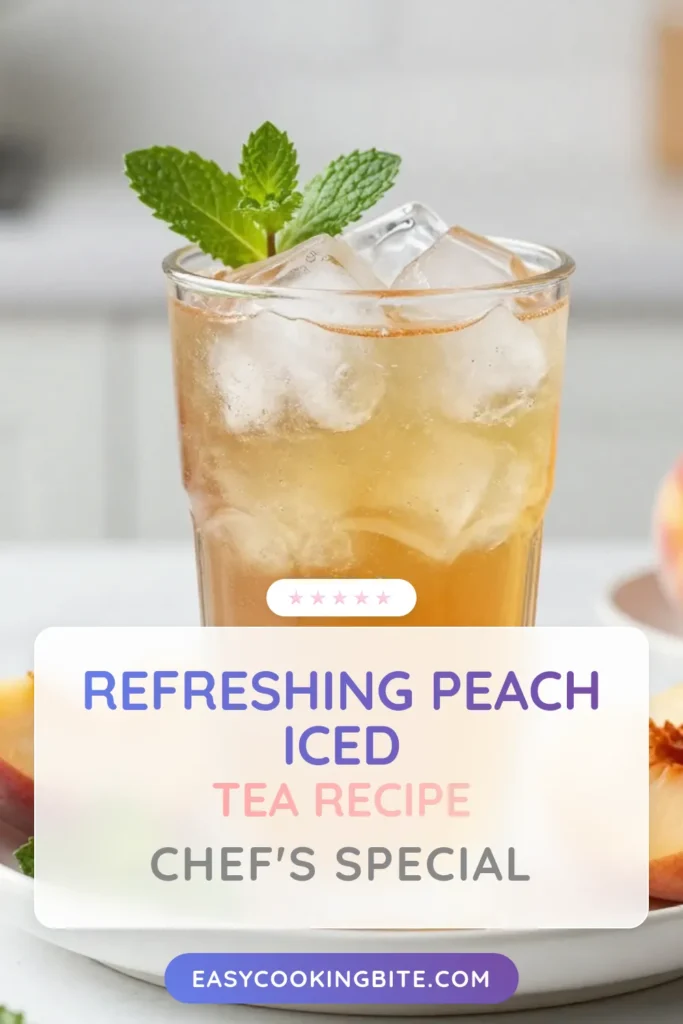 Quench your thirst this summer with a delightful honey peach iced tea recipe! This refreshing peach iced tea blends sweet peaches and honey for a perfectly balanced homemade iced tea with honey. Easy to make, it&rsquo;s one of the best summer iced tea recipes you'll find. Enjoy the perfect easy peach beverages on a hot day. Click to save this recipe and treat yourself to a sip of summer bliss! #PeachIcedTea #HomemadeIcedTea #SummerDrinks #RefreshingBeverages