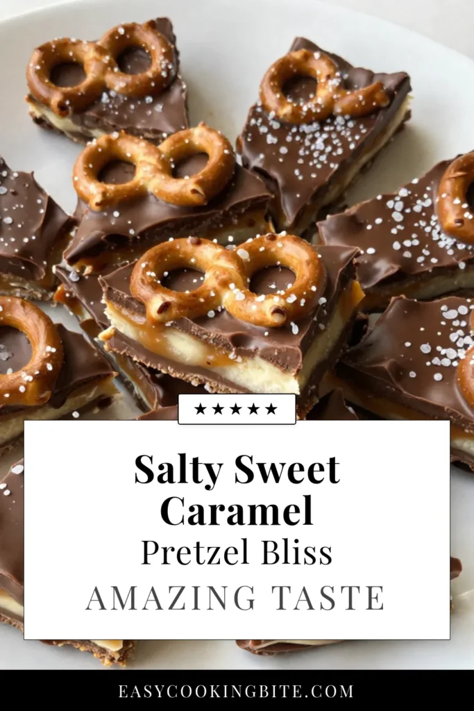 Indulge in the perfect Salty Sweet Caramel Pretzel Bark with this easy dessert bark recipe! Combining crunchy pretzels, luscious chocolate, and sticky caramel, these Chocolate Caramel Pretzels are irresistible. Ideal for any occasion, this Caramel Pretzel Recipe is a must-try for fans of salty sweet treats. Don't miss out on this delightful snack&mdash;save the pin for your next dessert adventure! #CaramelPretzelRecipe #EasyDessertBark #ChocolateCaramelPretzels #SaltySweetTreats
