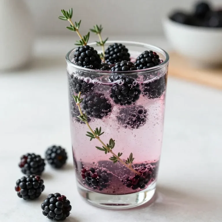 You need 1 cup of fresh blackberries. These berries give your drink a sweet and tart flavor. Choose ripe, firm blackberries for the best taste. Use 1 tablespoon of fresh thyme leaves. Thyme adds a nice herb taste that pairs well with blackberries. Fresh thyme will make your mocktail shine. You will need 2 tablespoons of honey or agave syrup. This sweetener helps balance the sourness of the lemon juice. Use honey for a richer taste or agave for a lighter option. Get 1 cup of sparkling water. This will add fizz and make your drink refreshing. The bubbles keep the drink lively and fun. Add 1 tablespoon of lemon juice. This gives the mocktail a zesty kick. Freshly squeezed lemon juice works best for a bright flavor. Have some ice cubes on hand. They keep your mocktail cold and refreshing. Fill your glass with ice before pouring in the drink. Use fresh thyme sprigs and whole blackberries to garnish. These make your drink look pretty and add extra flavor. A few berries and a sprig of thyme on top will impress your guests. {{ingredient_image_1}} First, grab a cocktail shaker. Place one cup of fresh blackberries inside. Add one tablespoon of fresh thyme leaves. Use a muddler to crush the blackberries and thyme. Press down gently until you smell the thyme and see the juice from the blackberries. This step brings out the flavors. Next, pour in two tablespoons of honey or agave syrup. Then, add one tablespoon of lemon juice. Muddle the mixture again for about 30 seconds. This helps blend the sweet and tart flavors. Mixing these ingredients first enhances the taste of the mocktail. Now, fill the shaker with ice cubes. Pour in one cup of sparkling water. Secure the lid tightly and shake it gently. Shaking too hard can lose the fizz, so be careful. You want a nice mix without losing the bubbles. After shaking, it’s time to strain the drink. Grab a glass filled with ice. Pour the mixture slowly into the glass. Use a fine mesh strainer to catch any bits. This step gives you a smooth and refreshing drink. For the final touch, garnish your mocktail. Add fresh thyme sprigs and a few whole blackberries. This not only looks nice but also adds extra flavor. The vibrant colors make the drink inviting. Enjoy your delicious Blackberry Thyme Mocktail! Choose ripe blackberries. Look for deep color and slight softness. Avoid any that are hard or mushy. Fresh berries will give your drink the best taste. Always wash them gently to keep their shape. You can change the sweetness to your liking. If you like it sweeter, add more honey or agave syrup. For a lighter drink, use less. You can also try adding a splash of lemon juice to balance the sweetness. To keep the fizz, add sparkling water last. Shake the drink gently. This way, you won’t lose the bubbles. Serve it right after mixing for the best sparkle. Select tall glasses for a nice look. Clear glasses show off the drink's color. You can use mason jars or elegant cocktail glasses, too. The right glass adds fun to your drink experience. Pro Tips Use Fresh Ingredients: Always opt for fresh blackberries and thyme for the best flavor and aroma in your mocktail. Adjust Sweetness: Feel free to tweak the amount of honey or agave syrup according to your taste preference. You can also substitute with a sugar alternative if desired. Chill Your Glass: For an extra refreshing experience, chill your glass beforehand to keep your drink cool for longer. Experiment with Herbs: Try adding other herbs like mint or basil for a unique twist on the flavor profile of your mocktail. {{image_2}} You can add a splash of citrus to your mocktail. Lime or orange juice brightens the drink. Just mix in one tablespoon of your favorite juice. Citrus adds zing and balances the sweetness of honey. It makes the drink more refreshing and lively. Try it out for a fun twist on your blackberry thyme mocktail! Herbs add depth and fun to your drink. Mint gives a cool touch while basil adds a unique flavor. You can muddle about five mint leaves or a few basil leaves with the blackberries. This change brings a new taste that surprises your palate. Experimenting with herbs can lead to your new favorite flavor! Want a smoothie-like mocktail? Blend the blackberries instead of muddling them. This creates a thicker drink with a rich berry flavor. Use one cup of blackberries and blend them until smooth. Then, mix it with the other ingredients. This version is perfect for hot days when you need a cold treat! Planning a get-together? You can easily make a larger batch! Just multiply the ingredients by the number of servings you need. For example, if you want to make four servings, use two cups of blackberries and two tablespoons of honey. Mix everything in a pitcher, and serve it over ice. Guests will love the fresh taste and colorful look of this mocktail! If you have leftover mocktail mix, store it in the fridge. Use a clean, airtight jar or bottle. This keeps the flavors fresh and tasty. Make sure to consume it within two days for the best taste. Chill your ingredients before mixing. Place blackberries and thyme in the fridge. Cold ingredients blend better and taste more refreshing. If you can, chill your glassware too. This adds a nice touch to your drink. Use glass containers for the best flavor. They do not absorb smells or tastes. If you use plastic, ensure it is food-safe. Always label your containers with the date. This way, you won't forget when you made your delicious mocktail mix. A mocktail is a non-alcoholic drink that looks and tastes fancy. It has fun flavors and often uses fresh fruits, herbs, and sparkling water. Mocktails are perfect for anyone who wants a special drink without alcohol. Yes, you can prep parts of the mocktail ahead. You can muddle the blackberries and thyme, then store them in the fridge. Just add the sparkling water and ice before serving. This keeps your drink fresh and bubbly. To make this mocktail sugar-free, you can use a sugar substitute. Options like stevia or erythritol work well. You can also skip the sweetener if the blackberries are sweet enough for your taste. Many flavors go well with blackberry and thyme. Citrus fruits like lemon or lime add brightness. Mint or basil can add a fresh twist. Ginger can give a spicy kick too. Experiment and find your favorite combo! Absolutely! This mocktail is great for kids. It has no alcohol and uses fresh ingredients. Kids will love the fruity taste and fun colors. Serve it at parties or family gatherings for a special treat. This blog post covers how to make a delicious blackberry thyme mocktail. We explored all the ingredients, highlighted key steps, and shared useful tips. You can customize the drink with citrus or herbs for added flavor. Remember, storing your mix correctly keeps it fresh longer. As you try this recipe, think about what your unique version could be. Enjoy creating a refreshing drink that everyone can love!