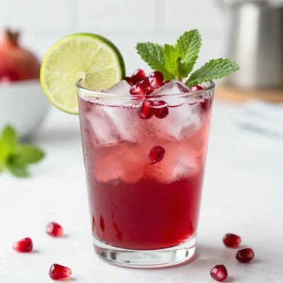 Sparkling Pomegranate Mocktail Refreshing Drink Recipe